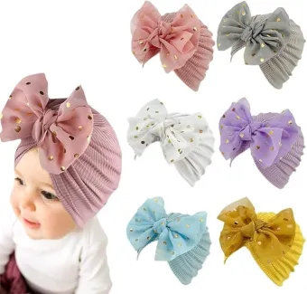 Cute Bow Baby Turban Cap